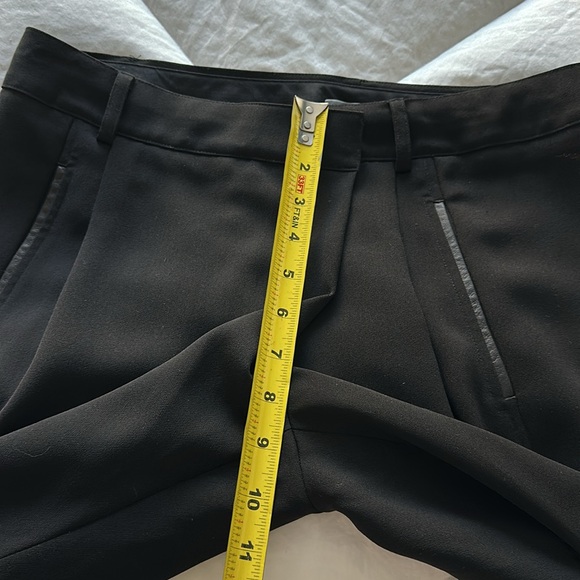 VINCE. Asymmetric Harem Trousers Leather Trim tapered hem Pants Size 6. Like New - Picture 6 of 16